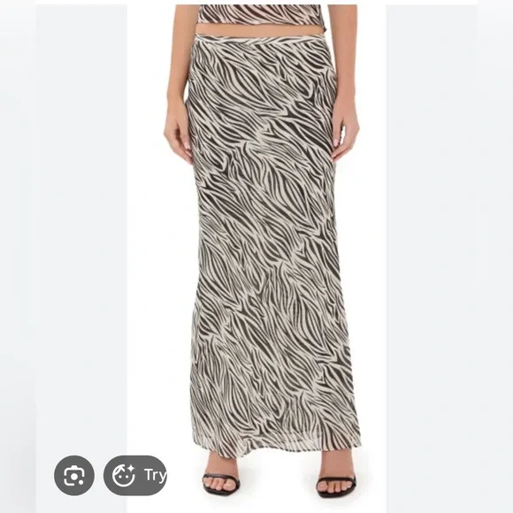 Lioness -Endless Maxi Skirt & Lux TieTop - Zebra - Size S - Picture 5 of 5